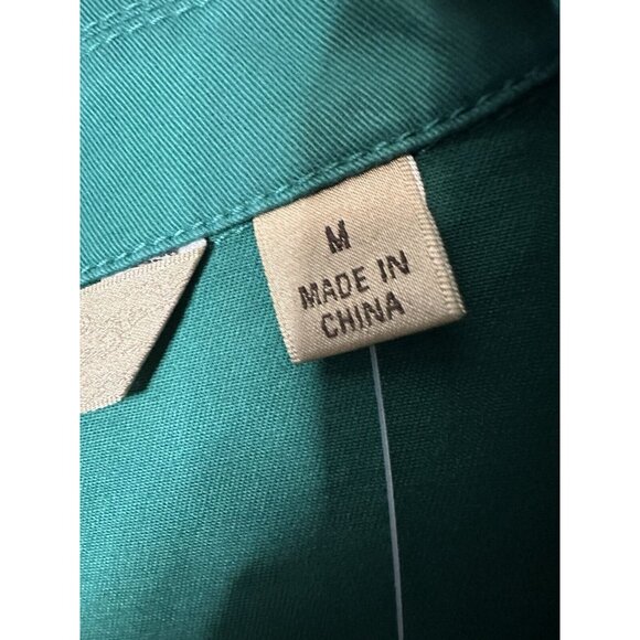 Motto Long Sleeve Button Front Dark Green Jacket w/ Pleat Detailing Size Medium - Picture 7 of 12